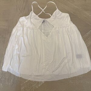 POL White Tomato Girl Tank Top with Cut Out Design